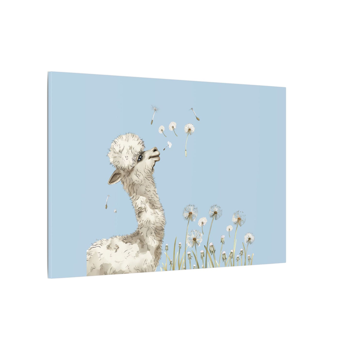 Llama with Dandelions in a Meadow Wall Decor