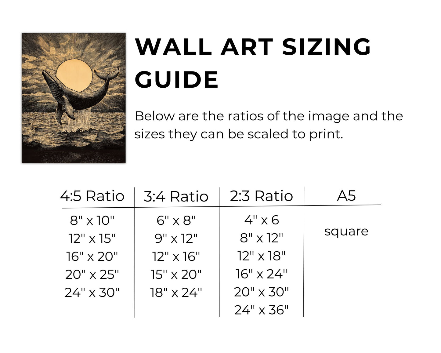 Whale Against the Sunrise - Digital Download