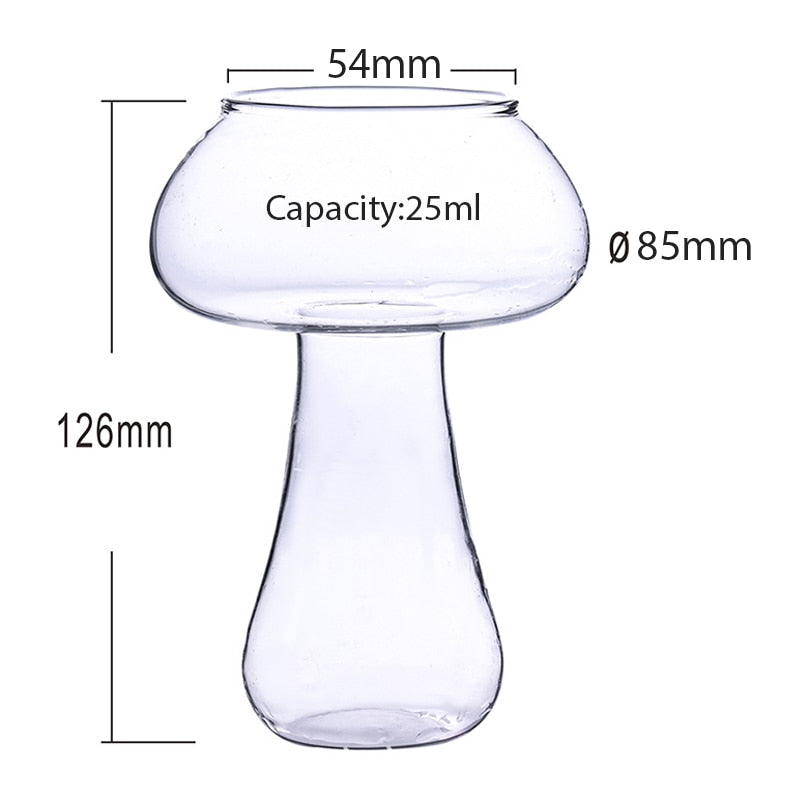 mushroom drinking glass dimensions 25ml