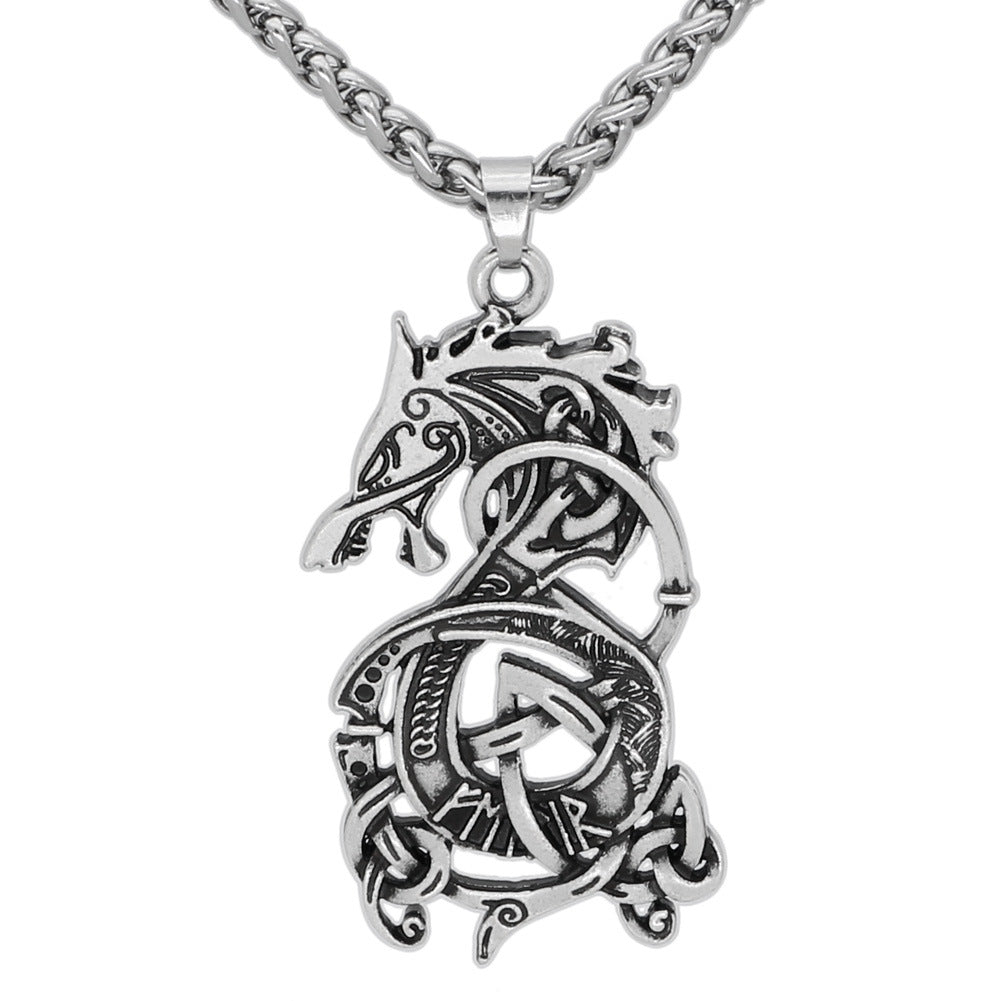 Viking Dragon Pendant Necklace - Tortuna
