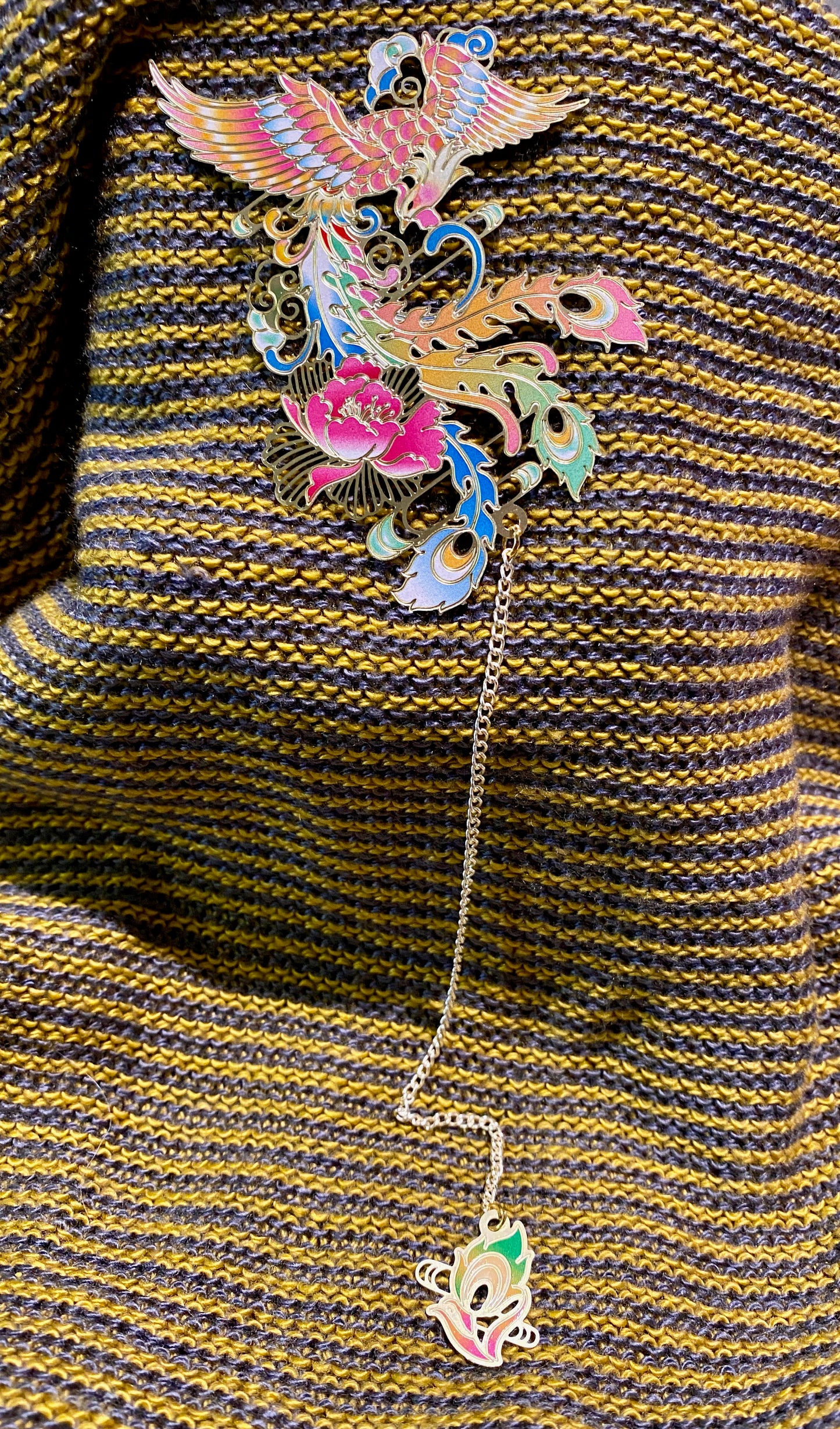 Phoenix Metal Bookmark with Charm - Tortuna