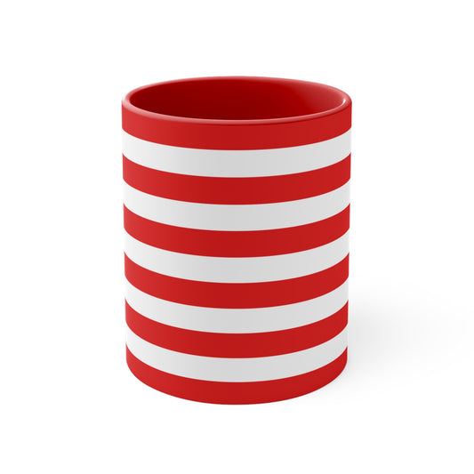 Candy Cane Striped Mug - Red Interior - Tortuna