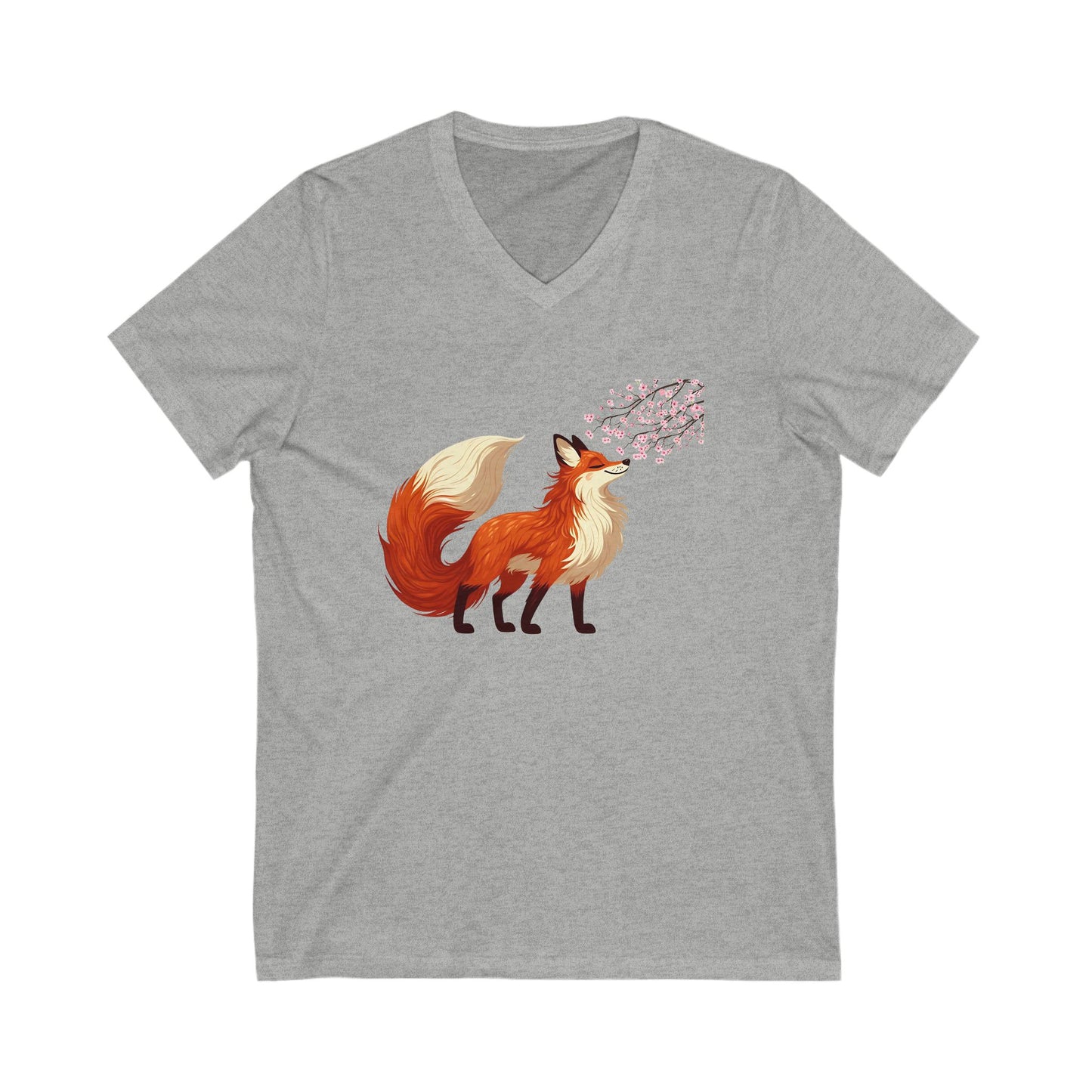 Red Fox Under A Cherry Blossom Tree Graphic T-shirt