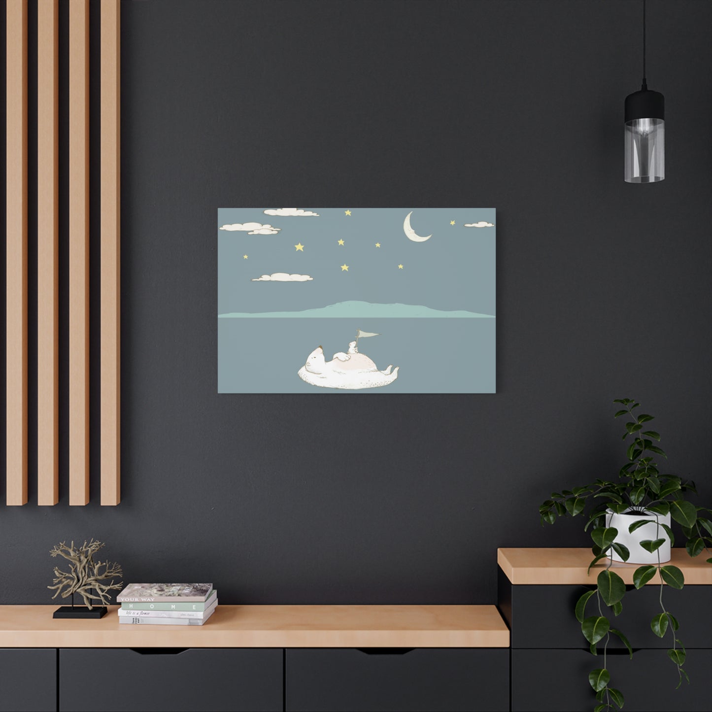 Polar Bear with Cub Whimsical Wall Decor