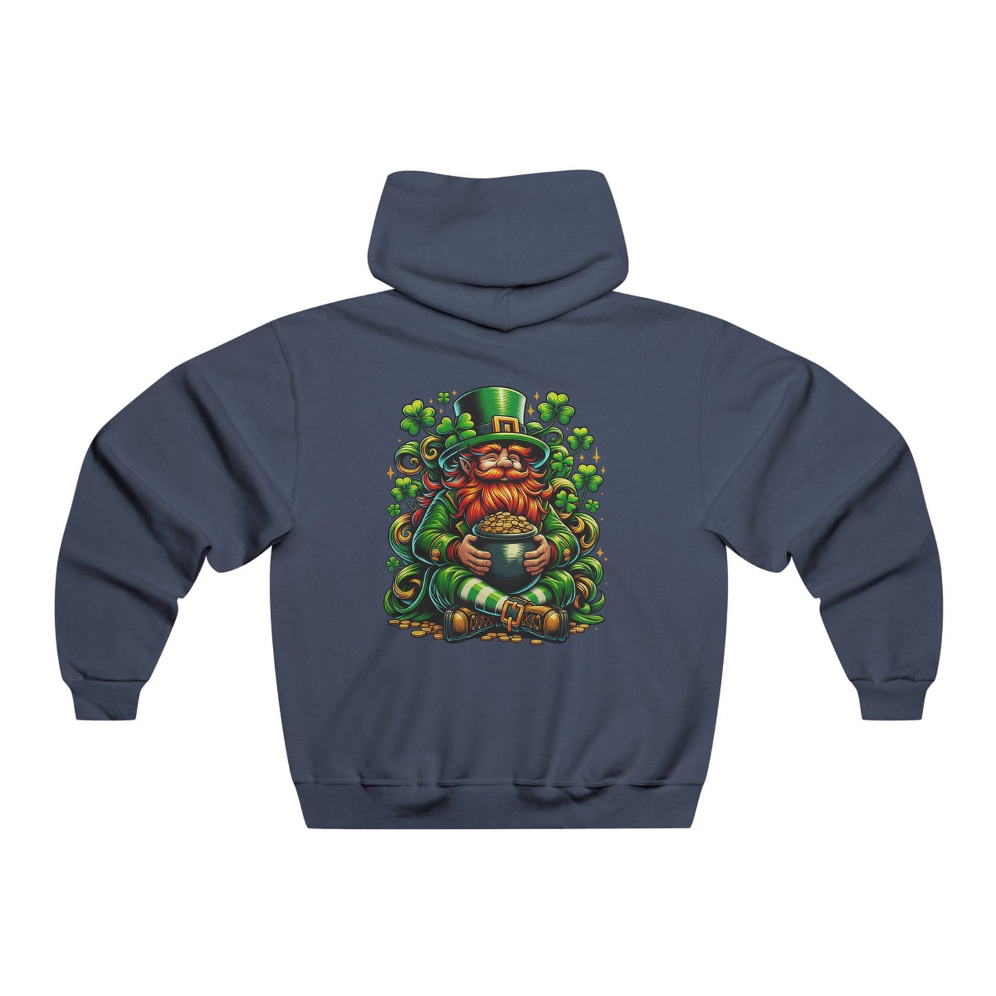 Men's Lucky Leprechaun Hooded Sweatshirt - Back Design
