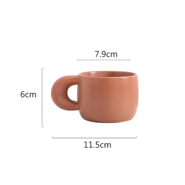Modern Mug with Thick Handle - Tortuna