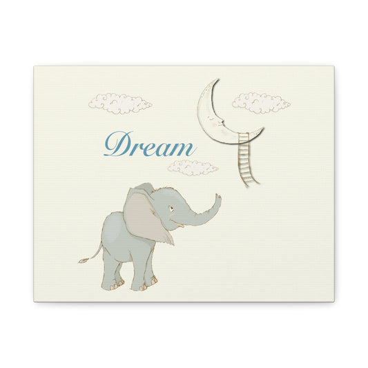 Elephant and Moon Canvas Gallery Wrap