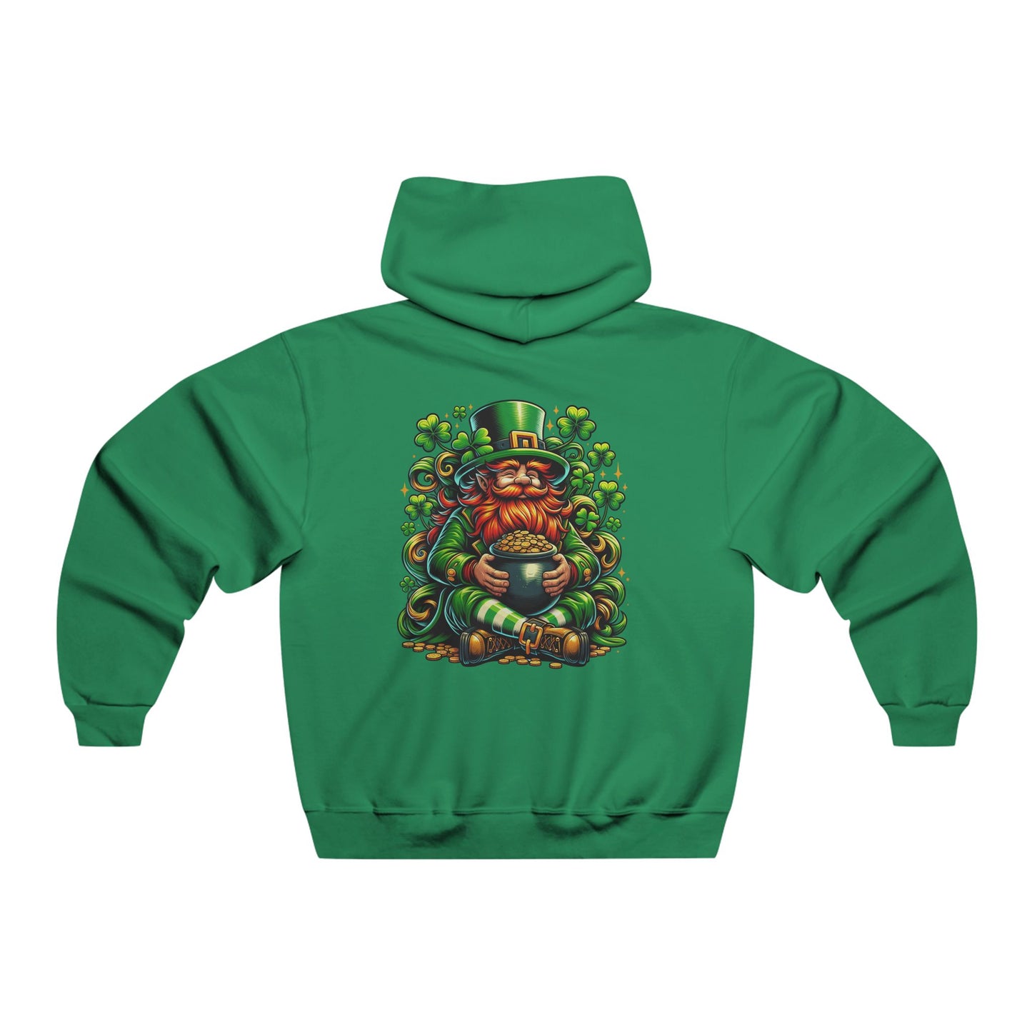 Men's Lucky Leprechaun Hooded Sweatshirt - Back Design