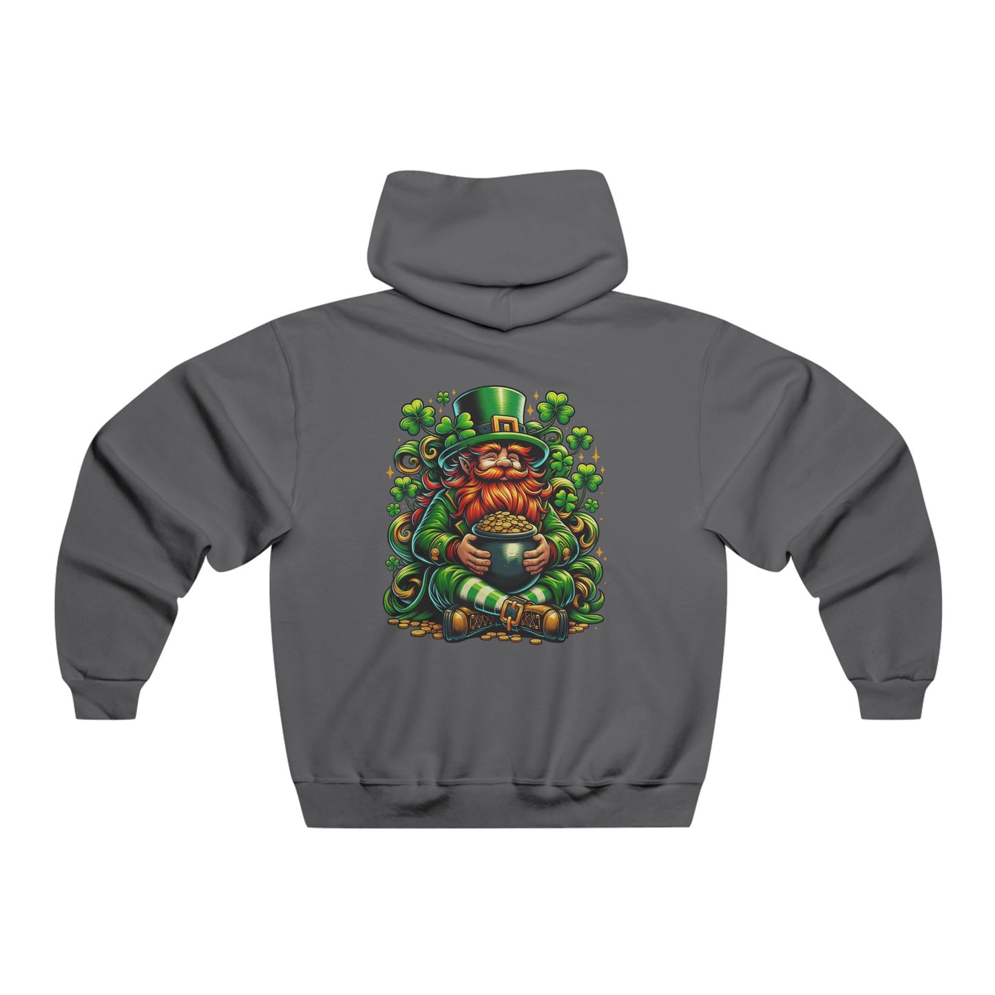 Men's Lucky Leprechaun Hooded Sweatshirt - Back Design