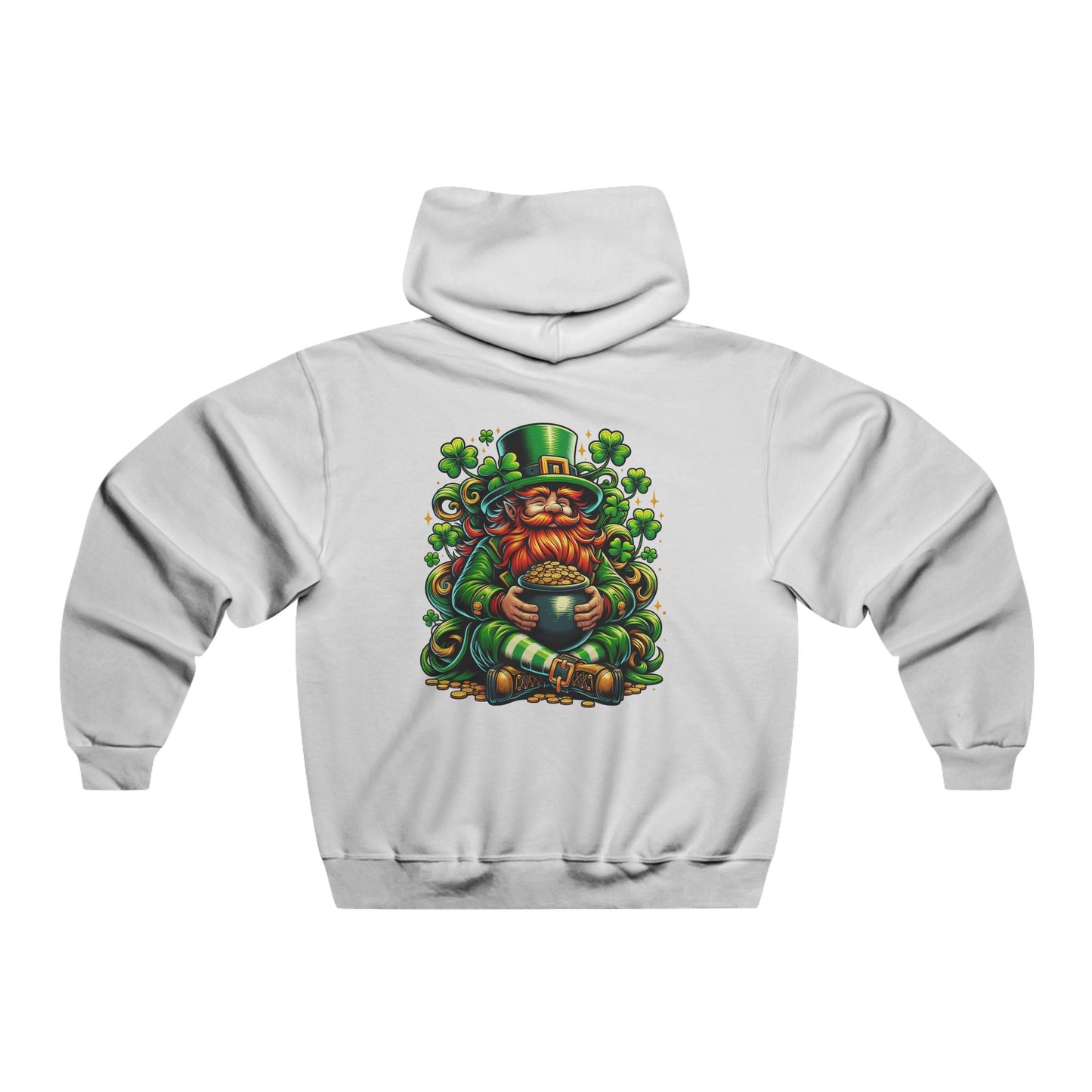 Men's Lucky Leprechaun Hooded Sweatshirt - Back Design