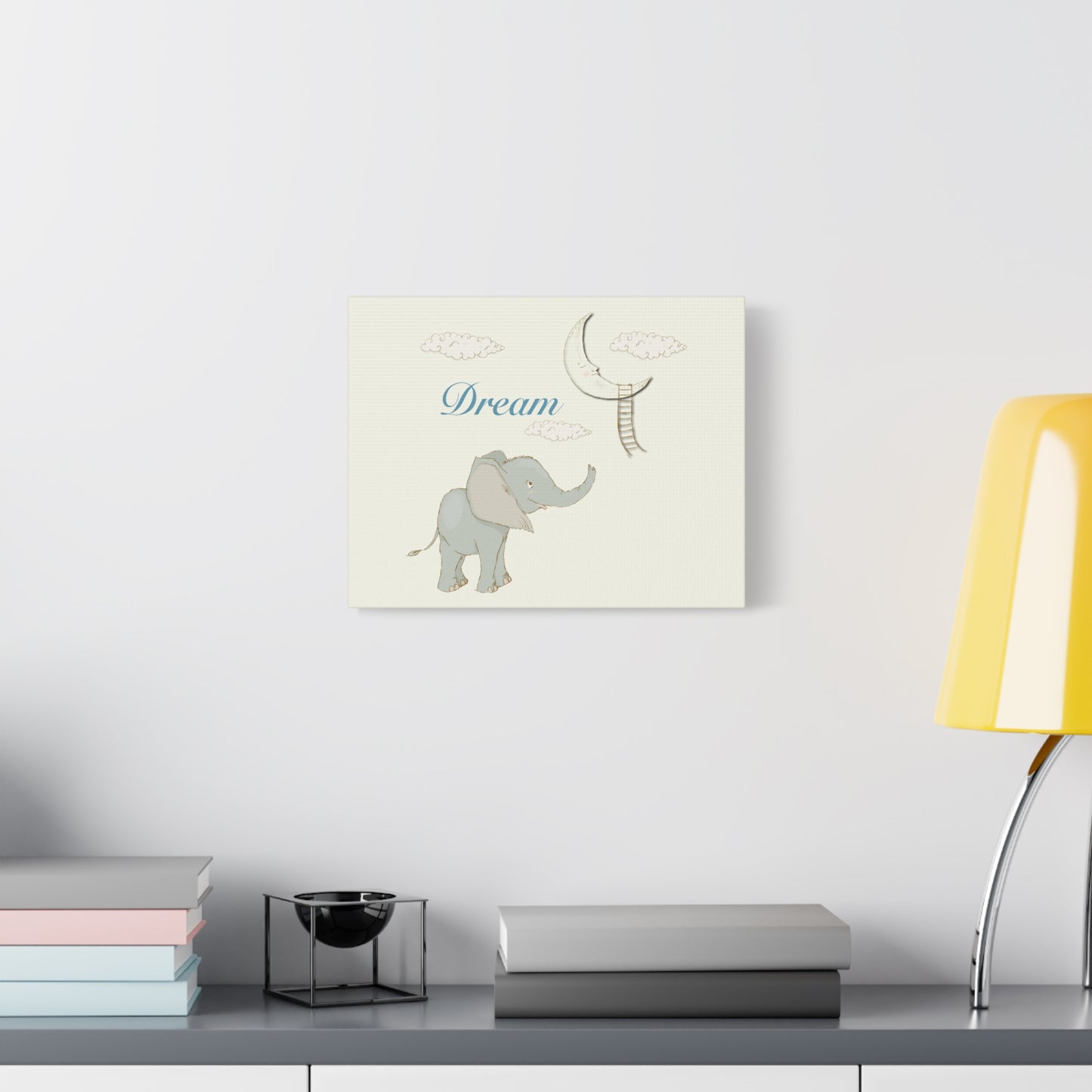 Elephant and Moon Canvas Gallery Wrap