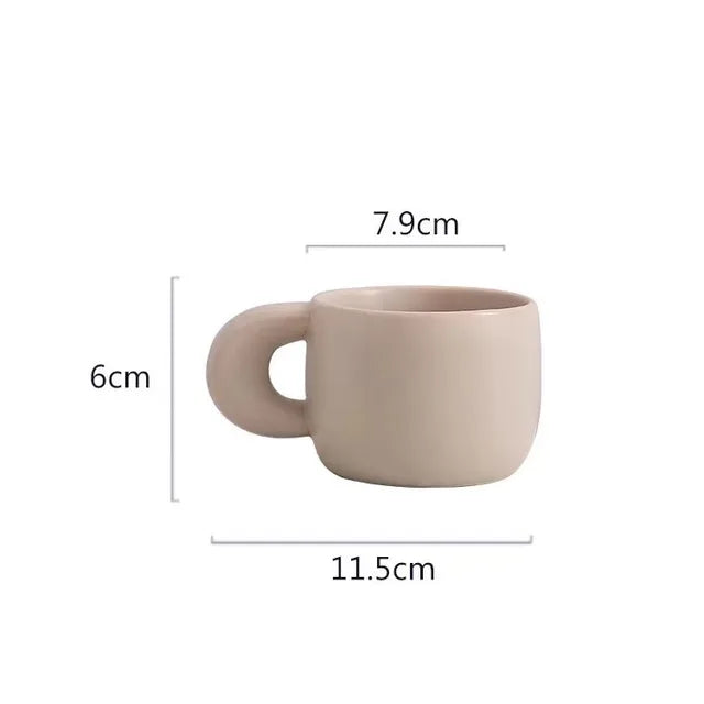 Modern Mug with Thick Handle - Tortuna