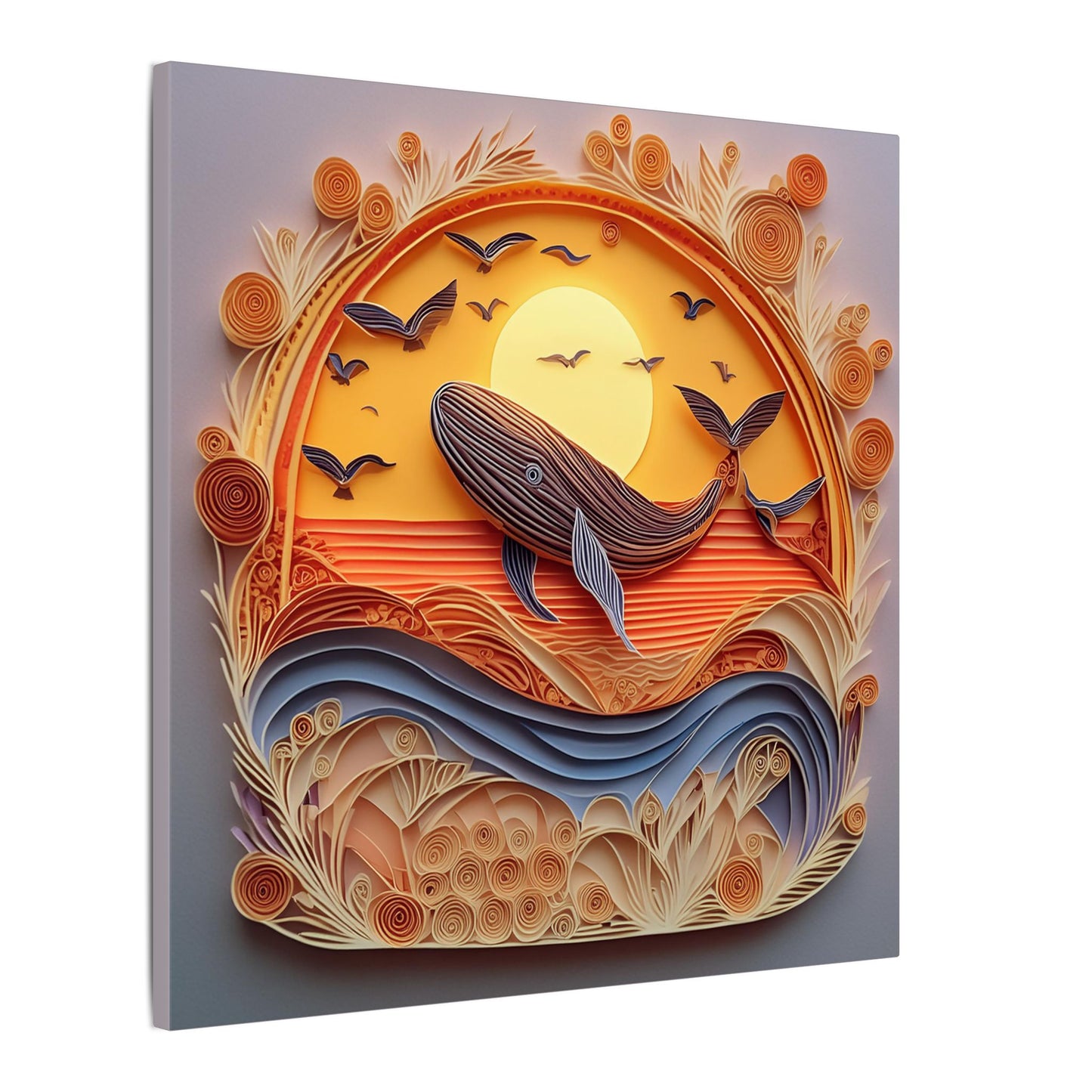 Whale Quilling Wall Decor