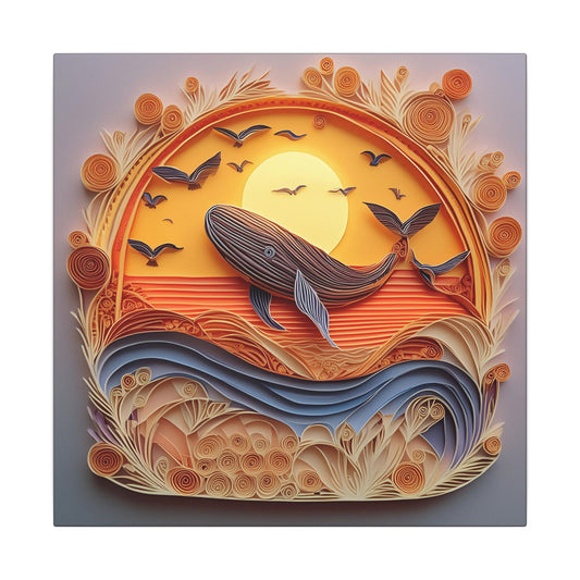 Whale Quilling Wall Decor