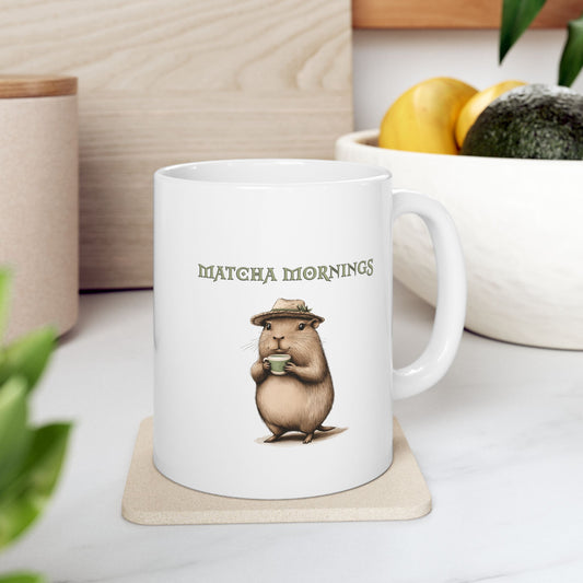 Capybara Matcha Mornings Ceramic Mug