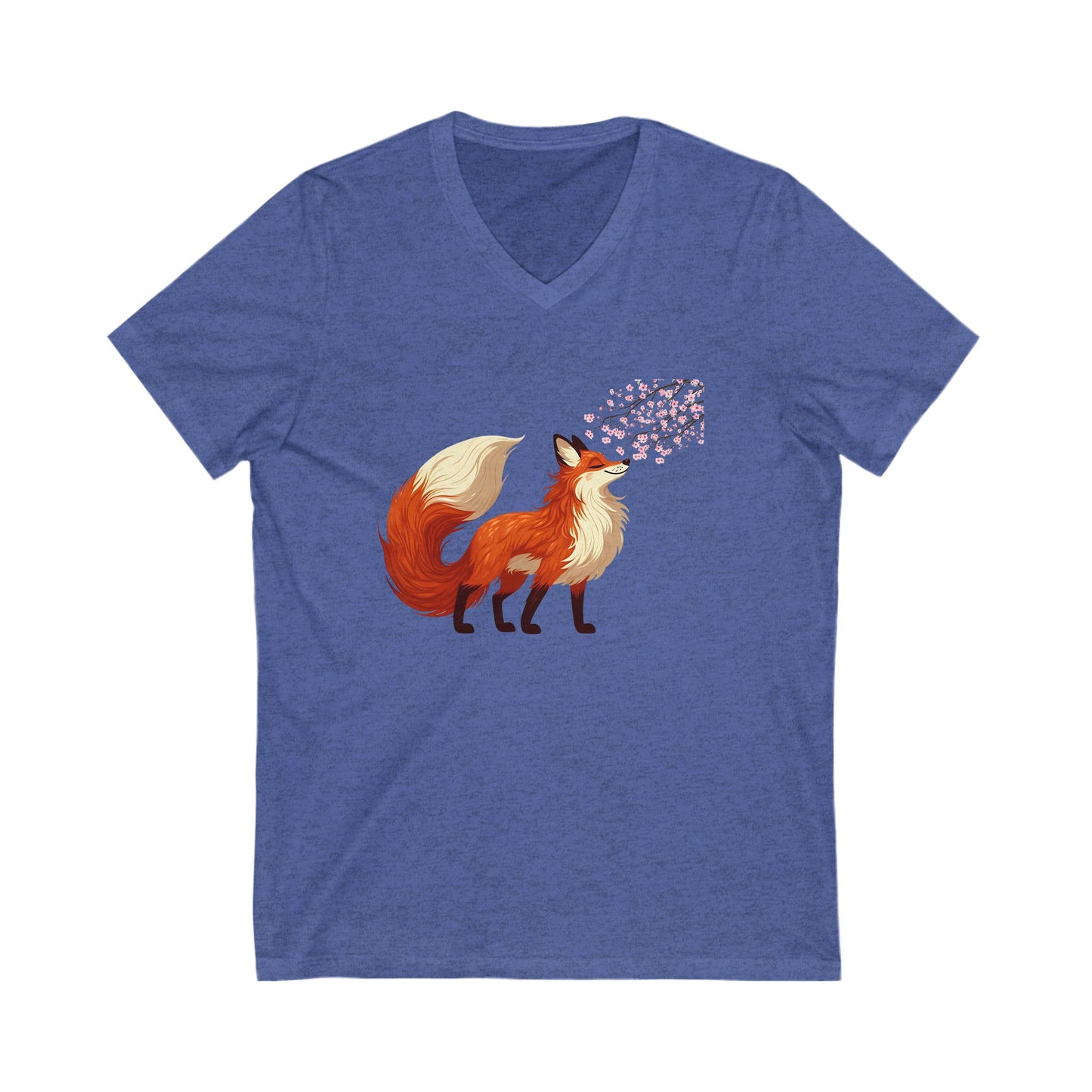 Red Fox Under A Cherry Blossom Tree Graphic T-shirt
