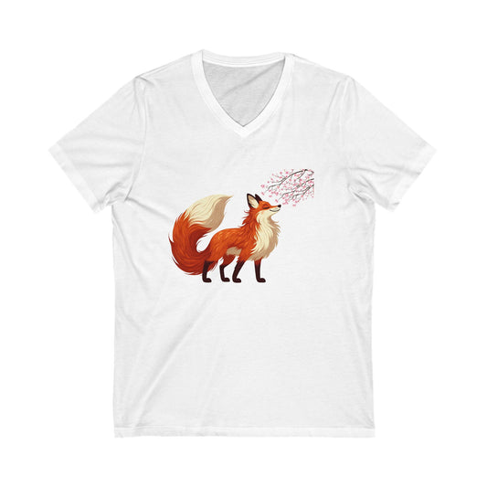 Red Fox Under A Cherry Blossom Tree Graphic T-shirt