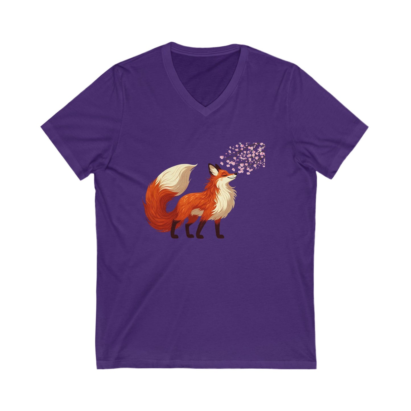 Red Fox Under A Cherry Blossom Tree Graphic T-shirt