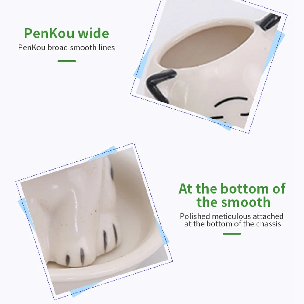 Kawaii Ceramic Cat Planter - Mini Desktop Plant Pot