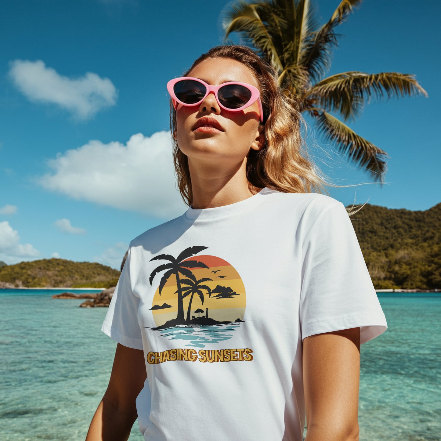 Chasing Sunsets Tropical T-shirt