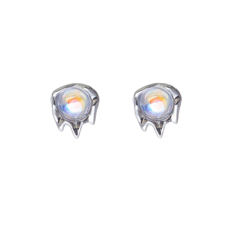 Moonstone Lava Stud Earrings - Tortuna