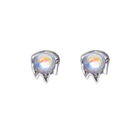 Moonstone Lava Stud Earrings - Tortuna