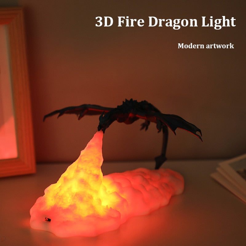 3D Printed Dragon LED Lamp - Tortuna