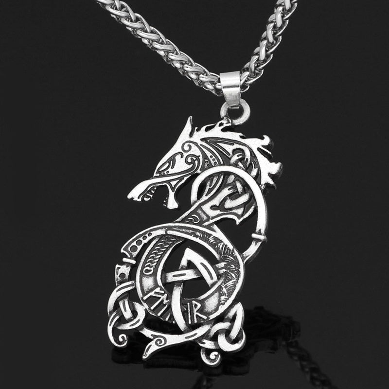 Viking Dragon Pendant Necklace - Tortuna