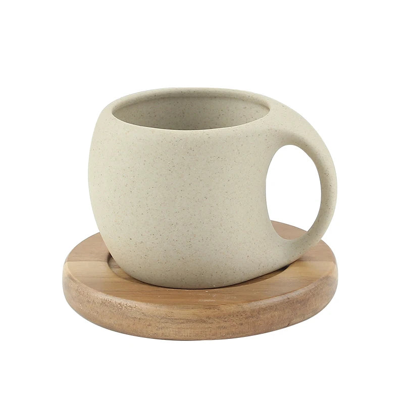Retro Ceramic Coffee Cup and Saucer Set - Tortuna