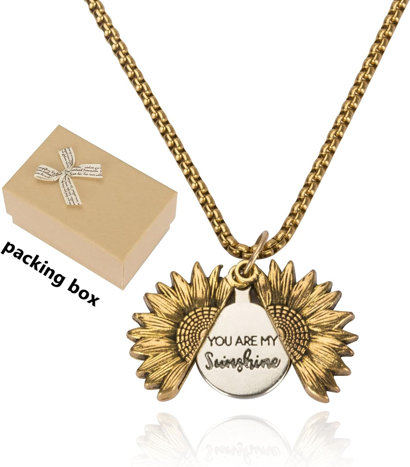 You Are My Sunshine Music Box with Necklace Gift Set - Tortuna