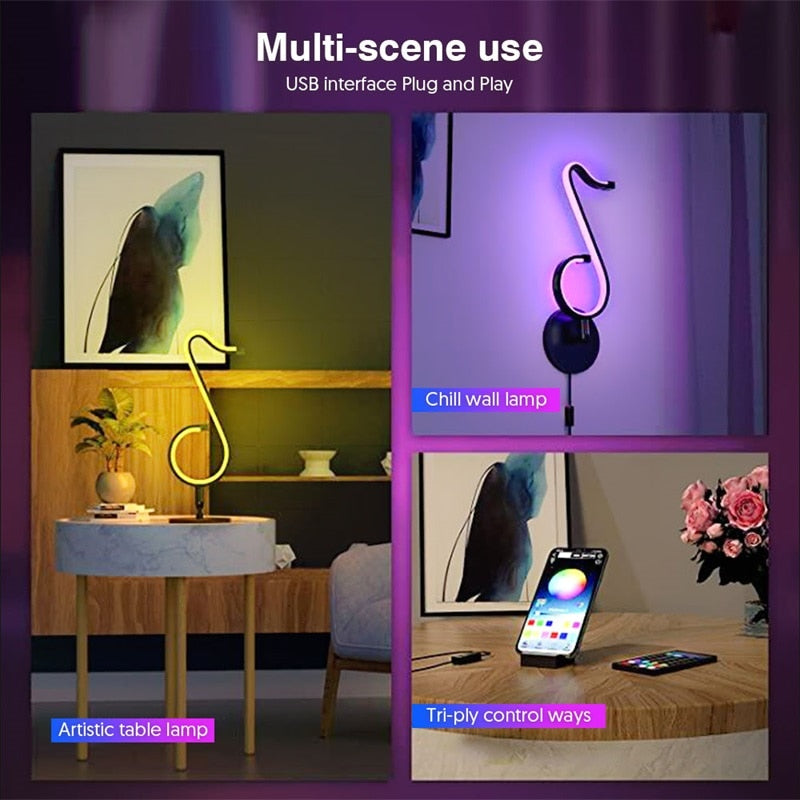 Smart Color Changing Music Note LED Light - Tortuna