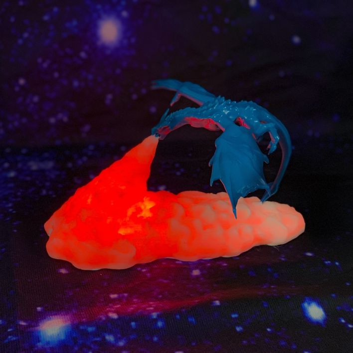 3D Printed Dragon LED Lamp - Tortuna