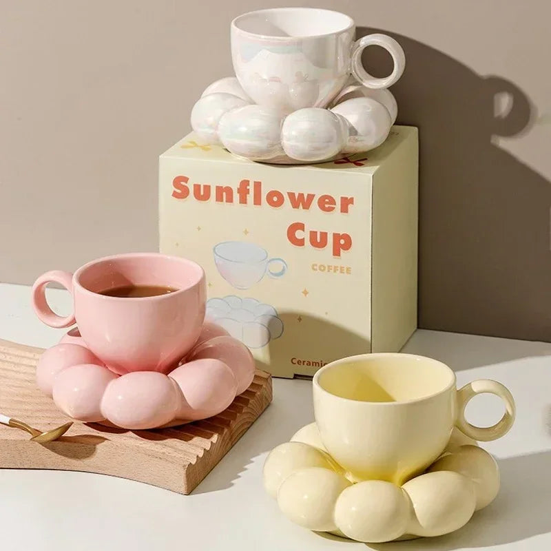 Sunflower Cup and Saucer Set - Tortuna