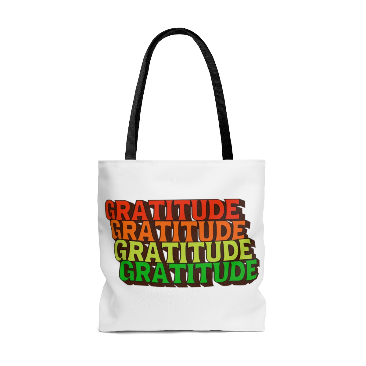 gratitude tote bag with black handle 